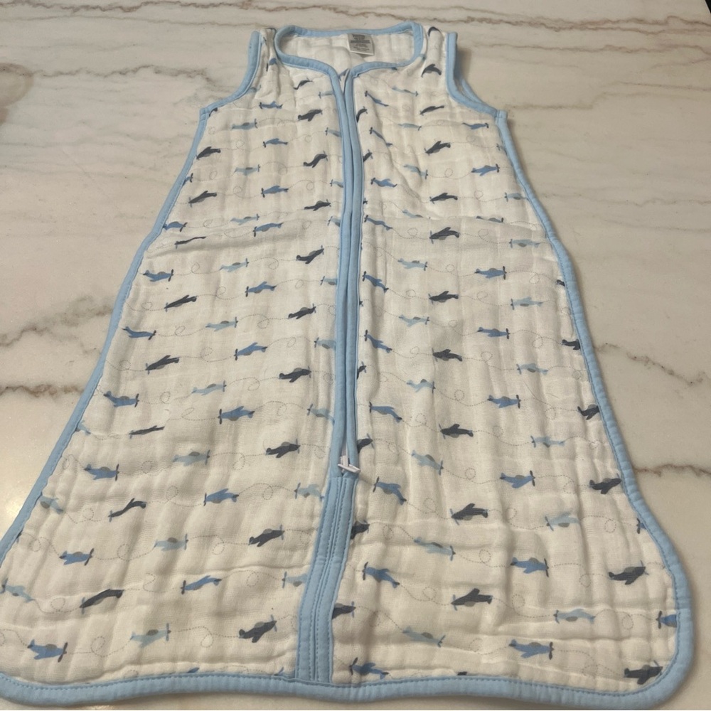 Luvable Friends 100% Cotton Muslin Sleeveless Sleep Sack 0-6 Mths Airplanes Boy